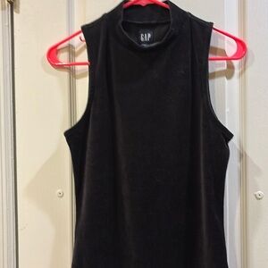GAP NWTS..BLACK SLEEVELESS BODY SUIT BLACK VELOUR..SIZE SMALL..